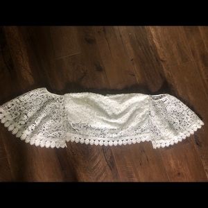 White Lace-Patterned Top and Skirt